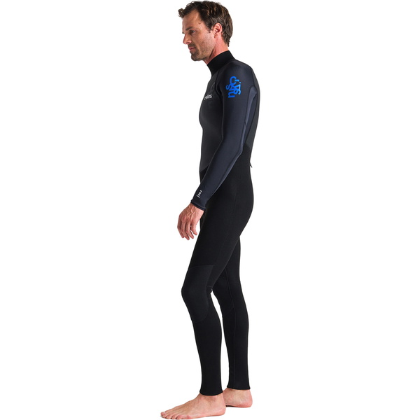 2026 C-Skins Mens Element 3/2mm Back Zip Wetsuit C-EL32STM - Black / Anthracite / Cyan